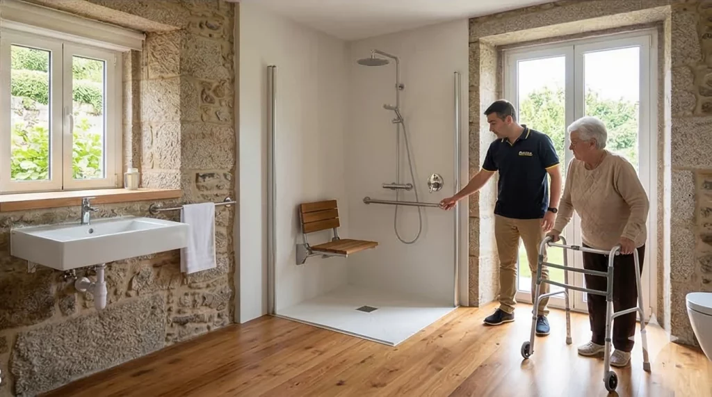 Interiorismo técnico de una vivienda en Galicia adaptada para la autonomía personal por el equipo de Renova.